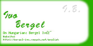 ivo bergel business card